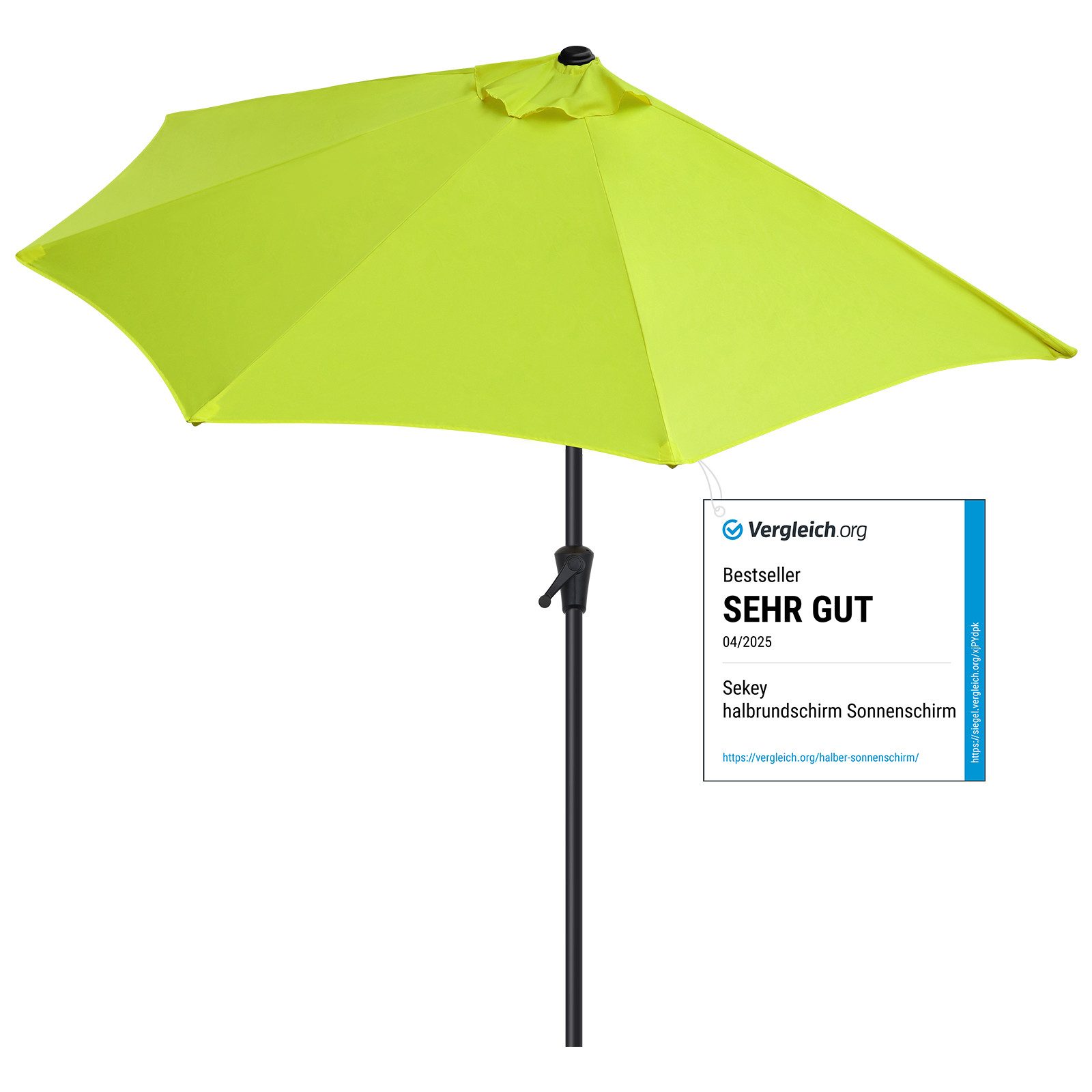 Sekey Balkonschirm 270 cm Sonnenschirm Halbrund Terrassenschirm mit Kurbel, günstig online kaufen