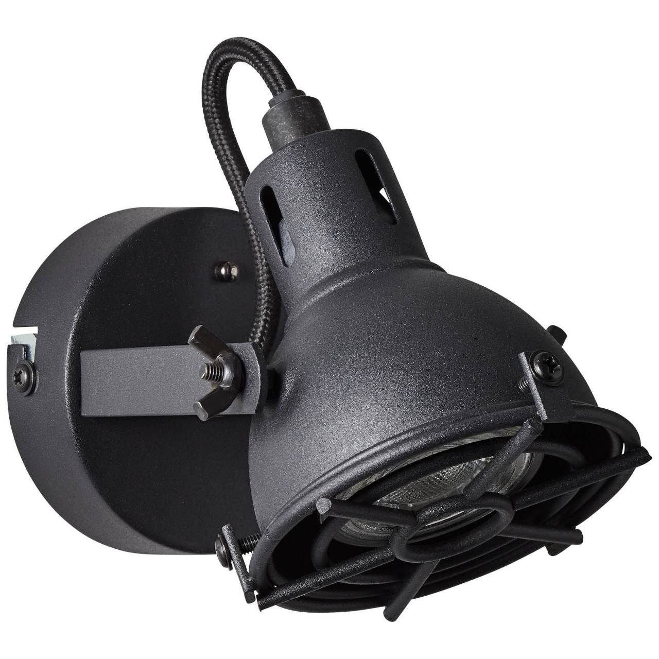 schwarz 1x Wandspot LED-PAR51, Lampe Wandleuchte Jesper, 5W Jesper 3000K, GU10, LED- LED korund Brilliant