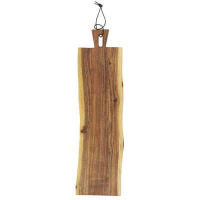 Ib Laursen Servierbrett Tapasbrett Unika Geöltes Akazienholz, 15 x 60 cm, Akazienholz, mit Lederschnur zum Aufhängen