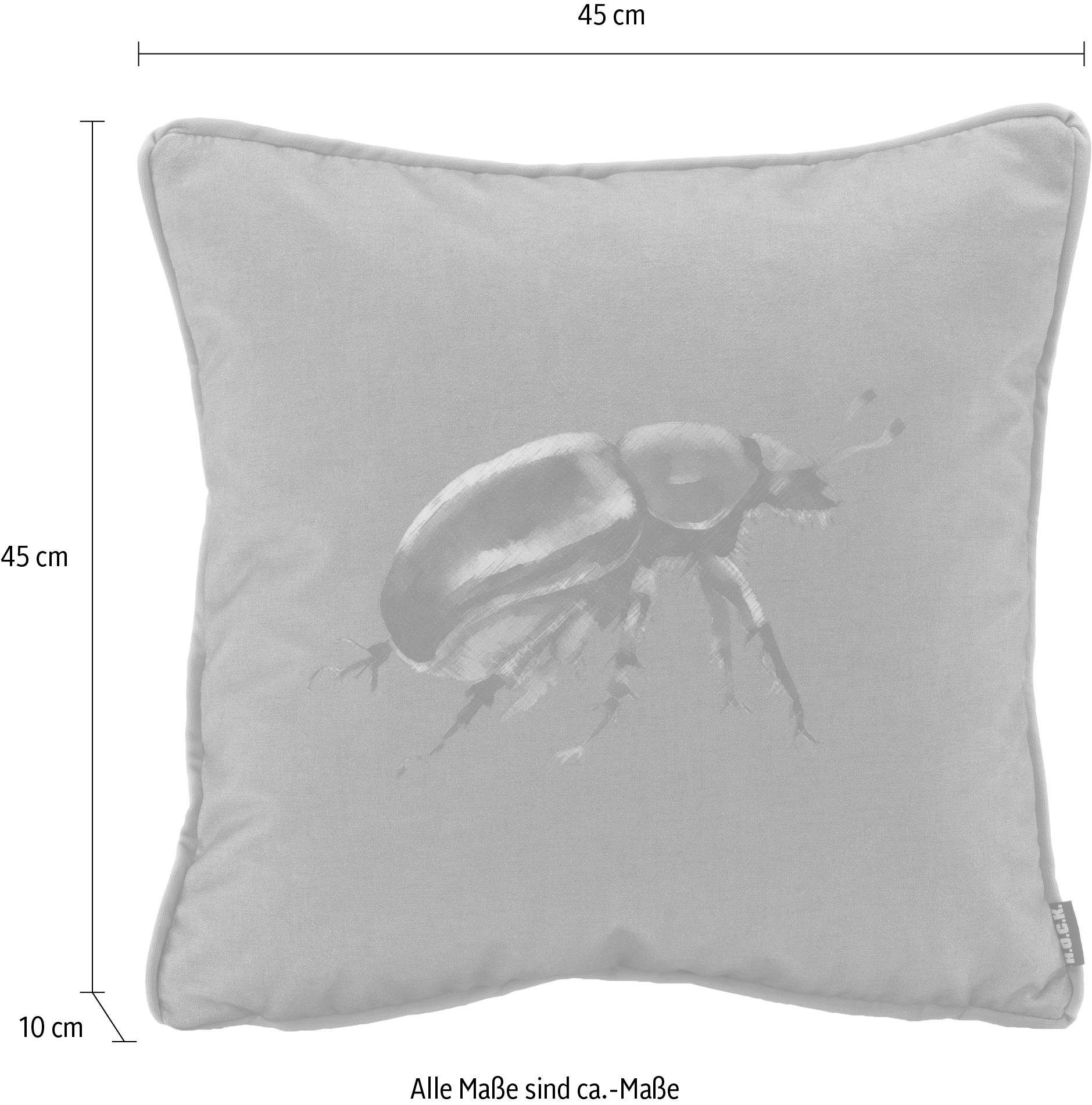 H.O.C.K. Dekokissen Rosenkäfer, changierender Samt, Kissenhülle mit Füllung, 1 Stück