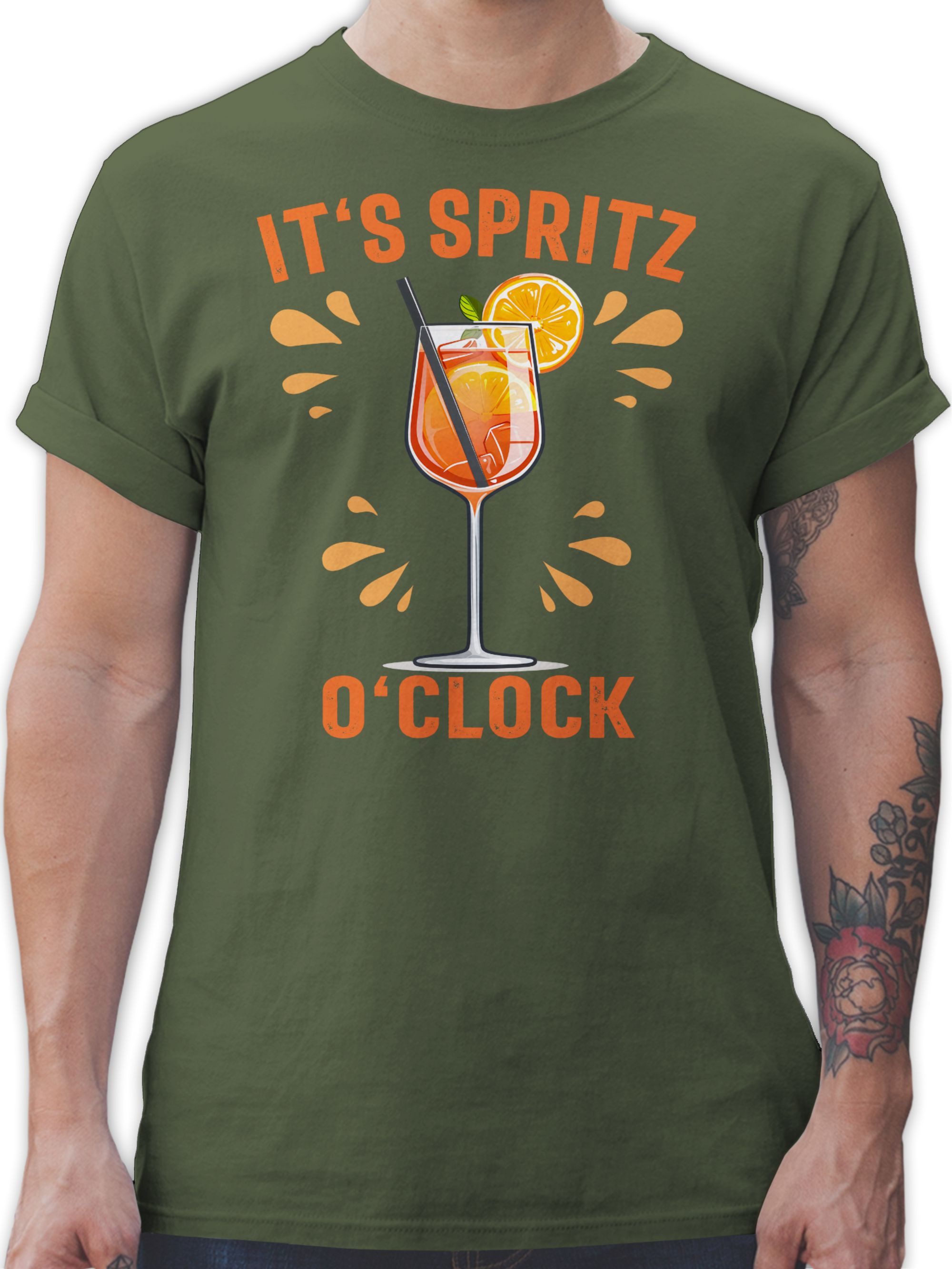 T-Shirt Its Spritz o Clock I Lustiges Geschenk Aperol Spritz Kostüm Fasching A