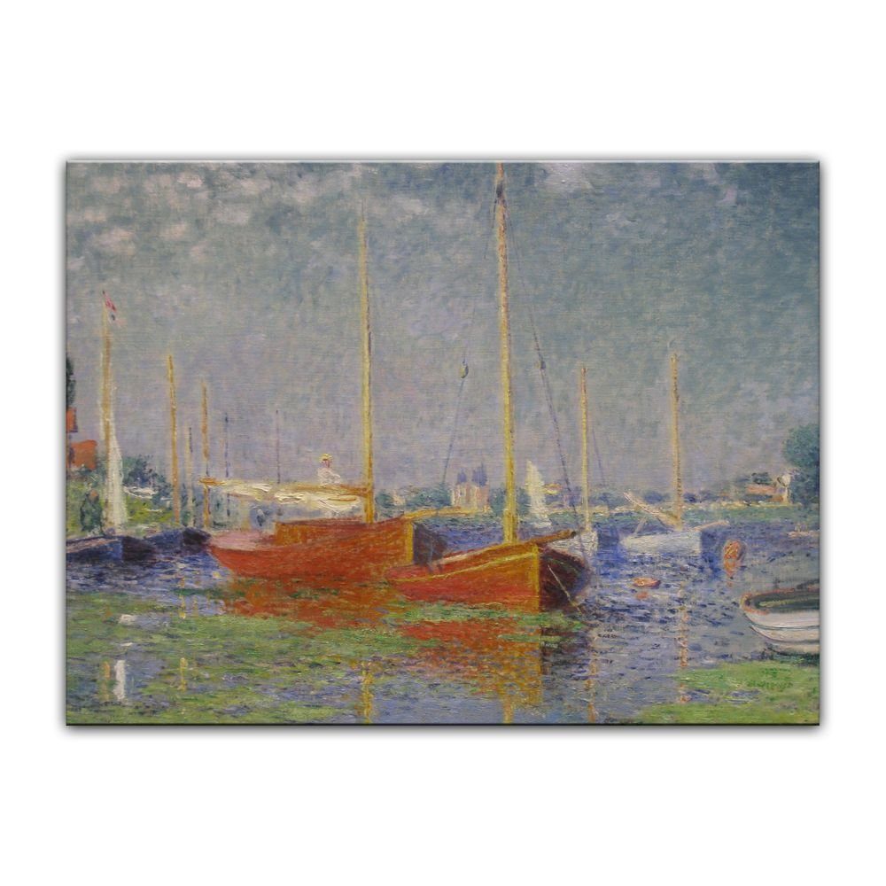 Bilderdepot24 Leinwandbild Alte Meister - Claude Monet - Die roten Boote, Argenteuil, Landschaften