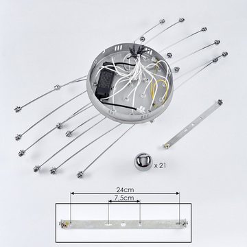 hofstein Deckenleuchte dimmbare Deckenlampe aus Metall/Glas in Chromfarben, LED fest integriert, 3000 Kelvin, dimmbar über Lichtschalter, Ø 93,5cm, max. 3570 Lumen