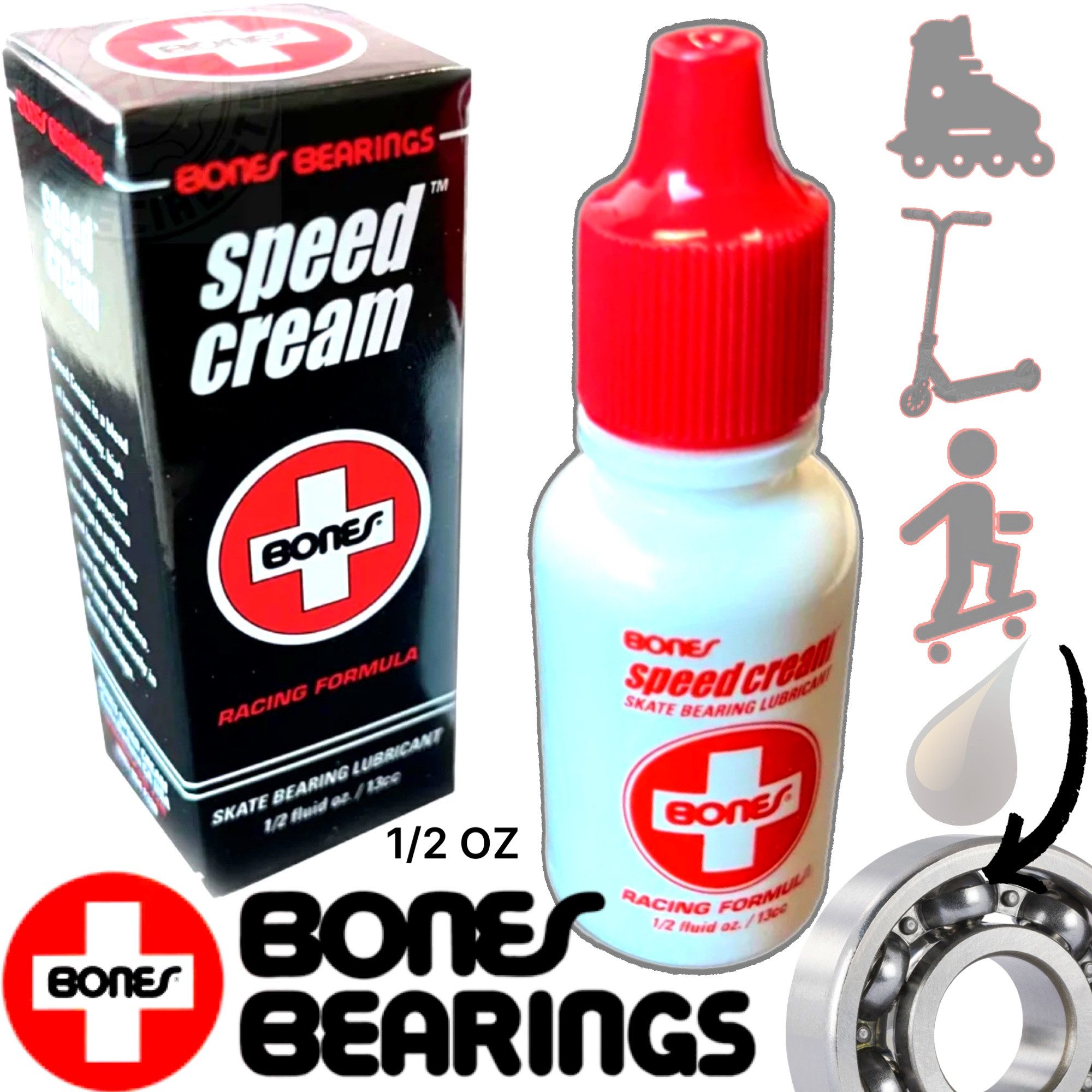 Bones Skateboard Bones Bearings Speed Cream 1/2 OZ Kugellager Öl Service Pflege