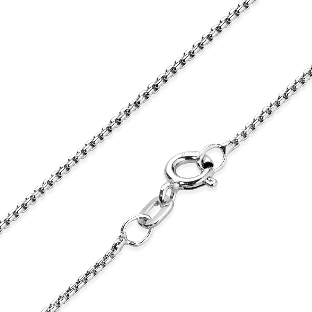 Materia Silberkette Damen Silber Venezianerkette 1,2mm 40-70cm K102, 925 Sterling Silber, rhodiniert