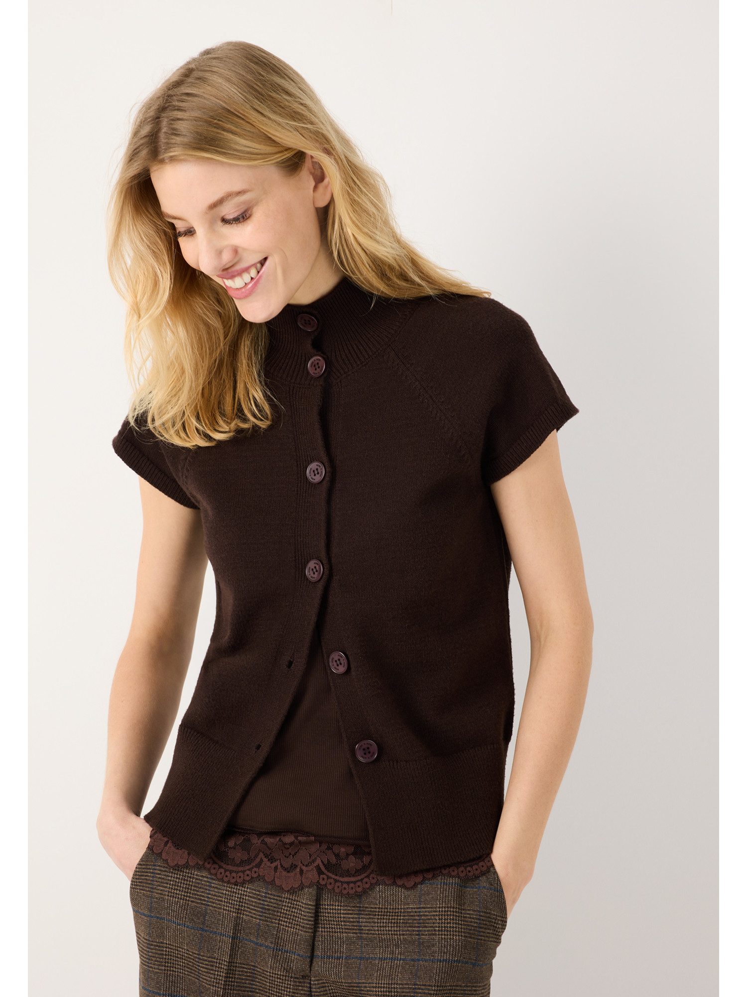 MORE&MORE Strickweste Kurzarm-Cardigan