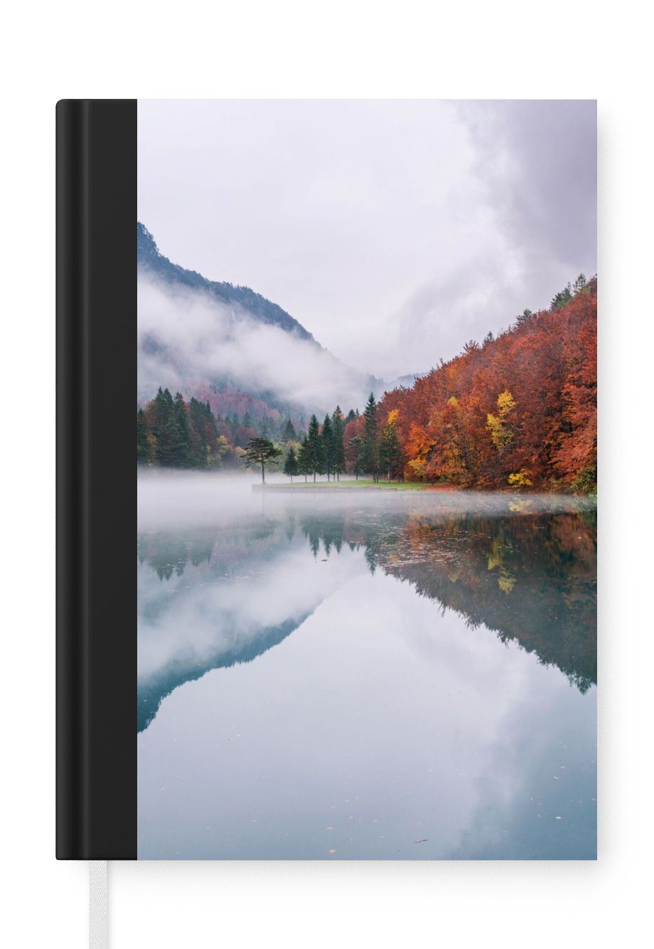 Haushaltsbuch A5, - MuchoWow Journal, Nebel Wasser - Landschaft, Notizheft, Tagebuch, Seiten, 98 - Notizbuch Merkzettel, Herbst