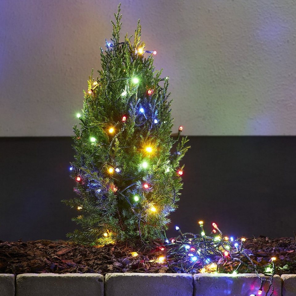 STAR TRADING LED-Lichterkette DIAMANT Optik 100 bunte LED 10m für Außen  Weihnachtsbaum, 100-flammig