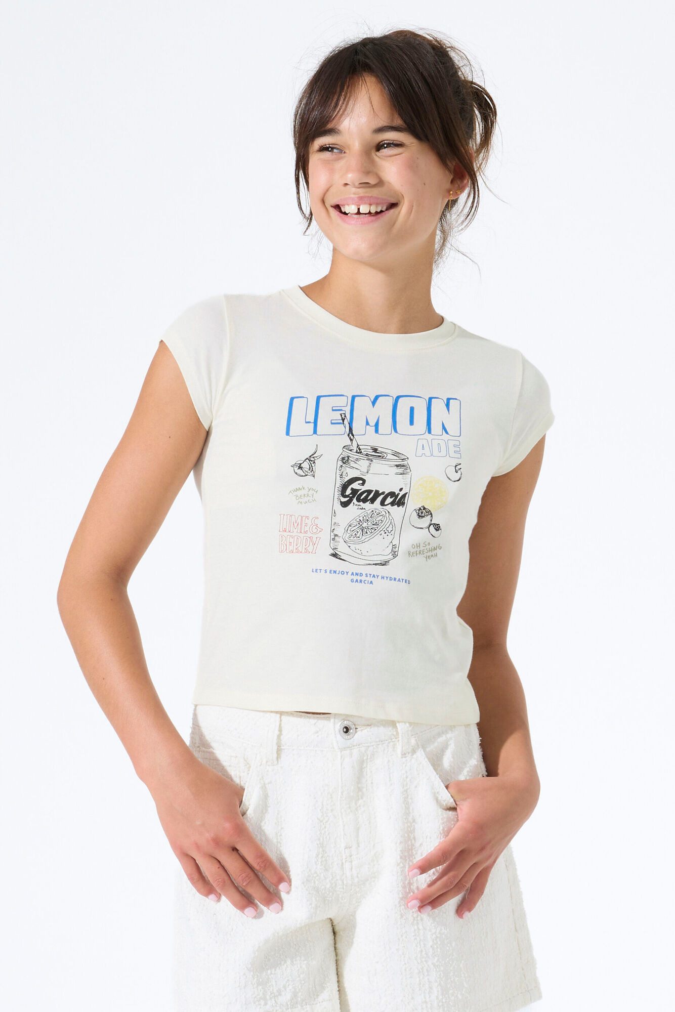 Garcia Kurzarmshirt mit Print und Rundhals