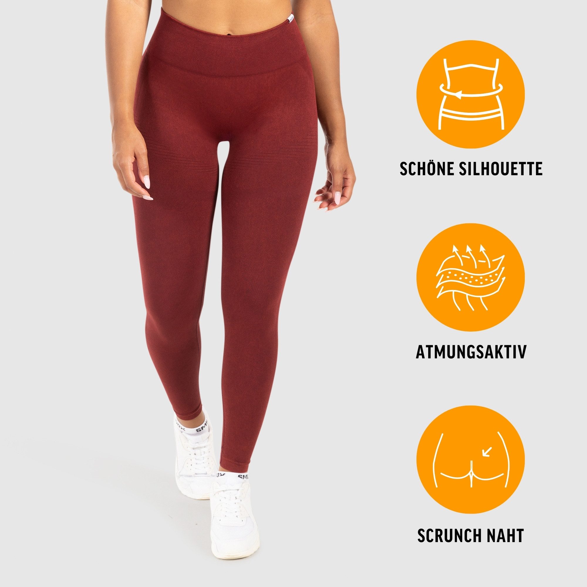 Smilodox Leggings Yune, Scrunch & Batik Optik mit Seamless Naht und Kontur, Fitness Hose elastisch, Blickdicht, komfortabel & stylisch, Gym Yoga Pilates