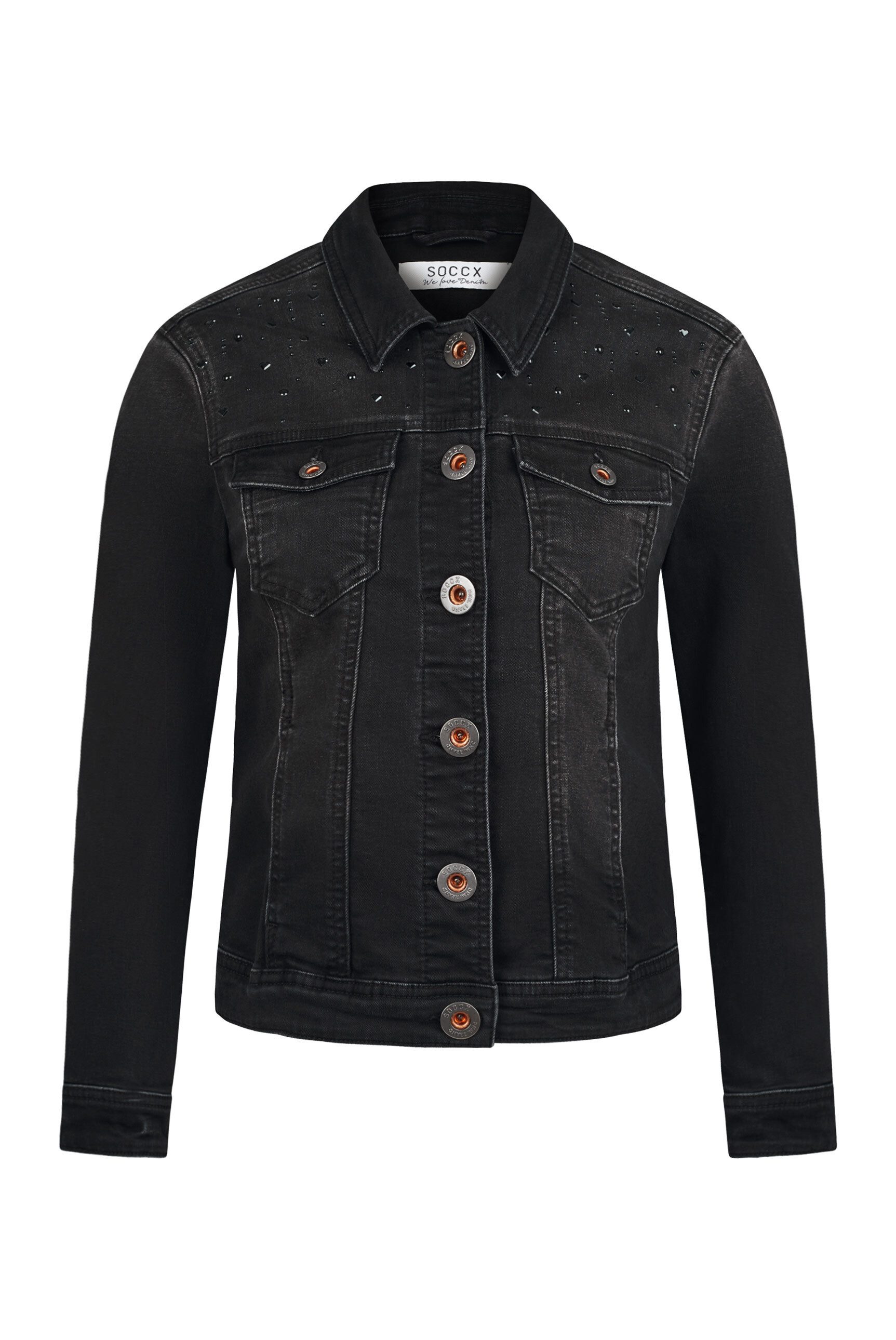 SOCCX Jeansjacke mit Schmuckelemente günstig online kaufen