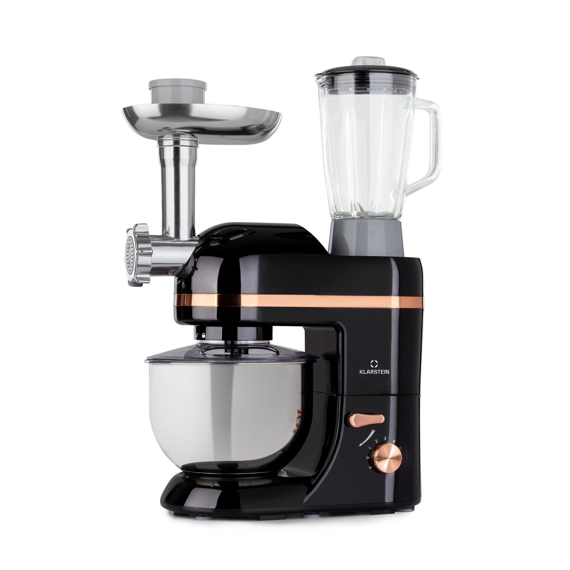 Klarstein Küchenmaschine mit Kochfunktion, 1800 W, 5 l Schüssel, Knetmaschine Teigmaschine Teigknetmaschine Rührmaschine Fleischwolf