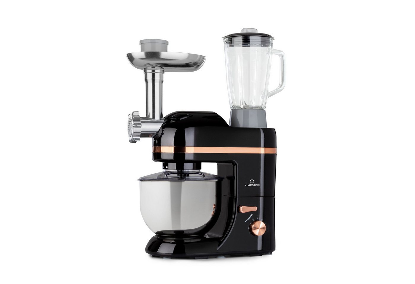 Klarstein Küchenmaschine, 1800 W, 5 l Schüssel, Knetmaschine Teigmaschine Teigknetmaschine Rührmaschine Fleischwolf