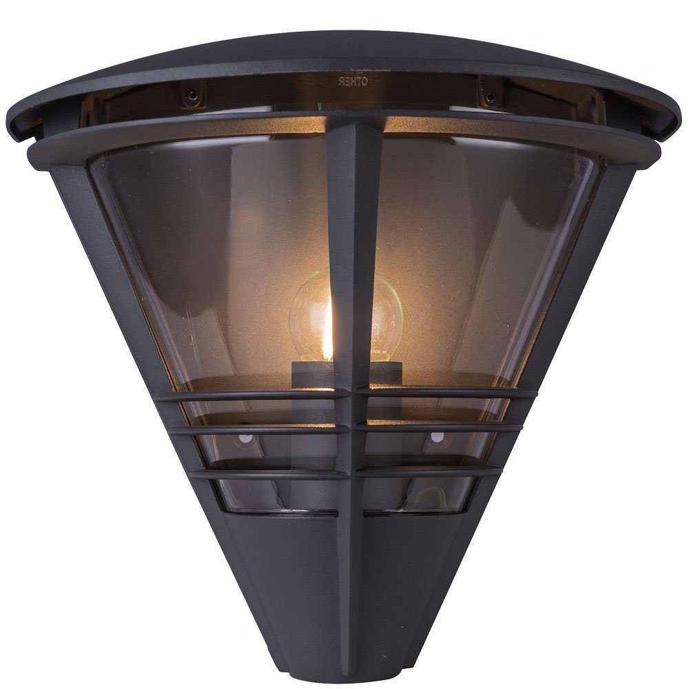 GLOBO LIGHTING Außen-Wandleuchte, Leuchtmittel nicht inklusive, Wandleuchte anthrazit Außenlampe Garten Fassadenleuchte, Aluminium