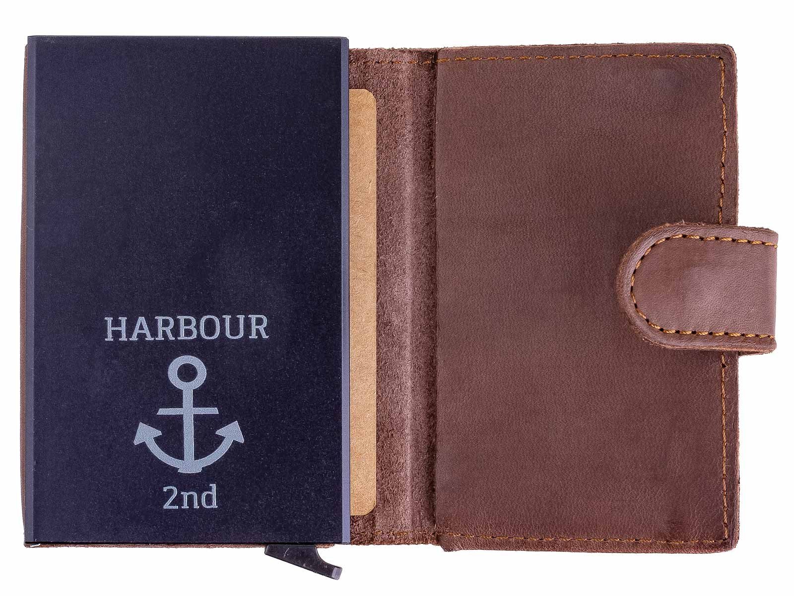 HARBOUR 2nd Geldbörse Harbour Darkbrown (1-tlg), Kartenetui Robin Leder 2nd Kartenfach