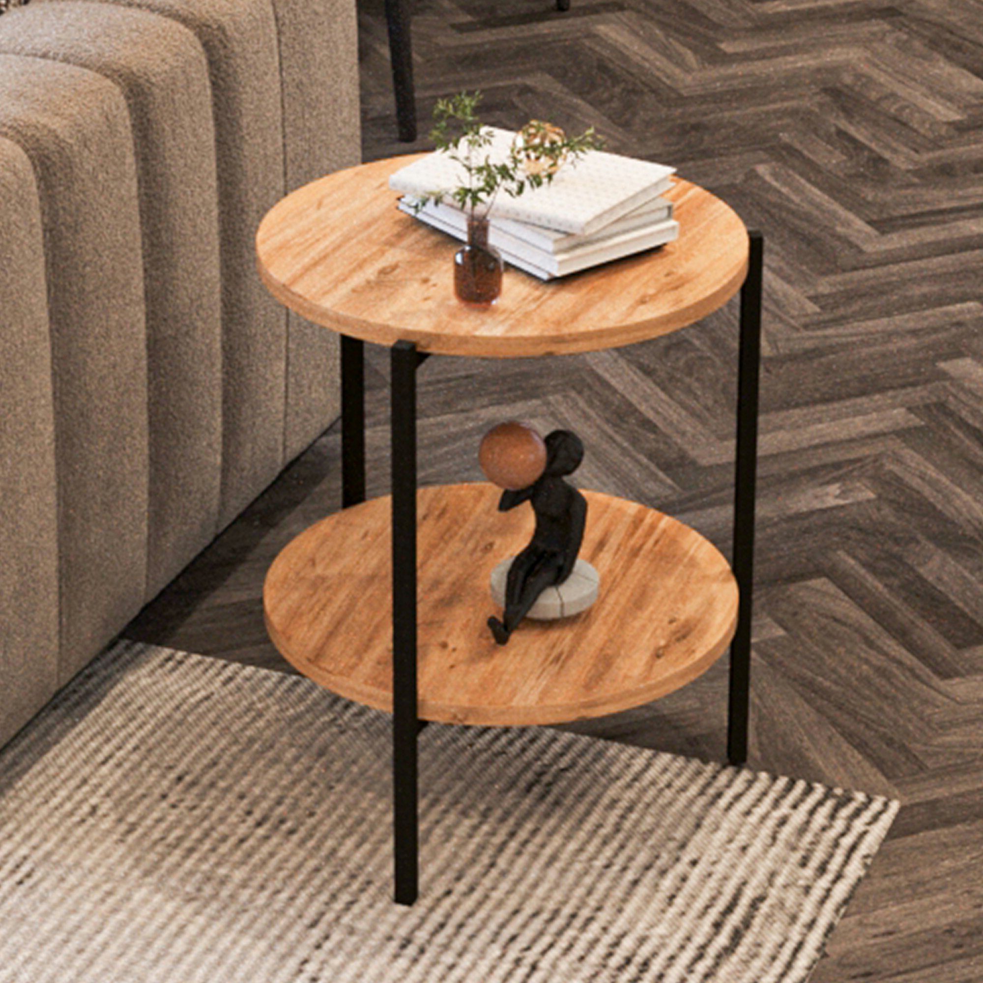 en.casa Beistelltisch, »Kuopio« Sideboard 50 x Ø40 cm Flurtisch mit