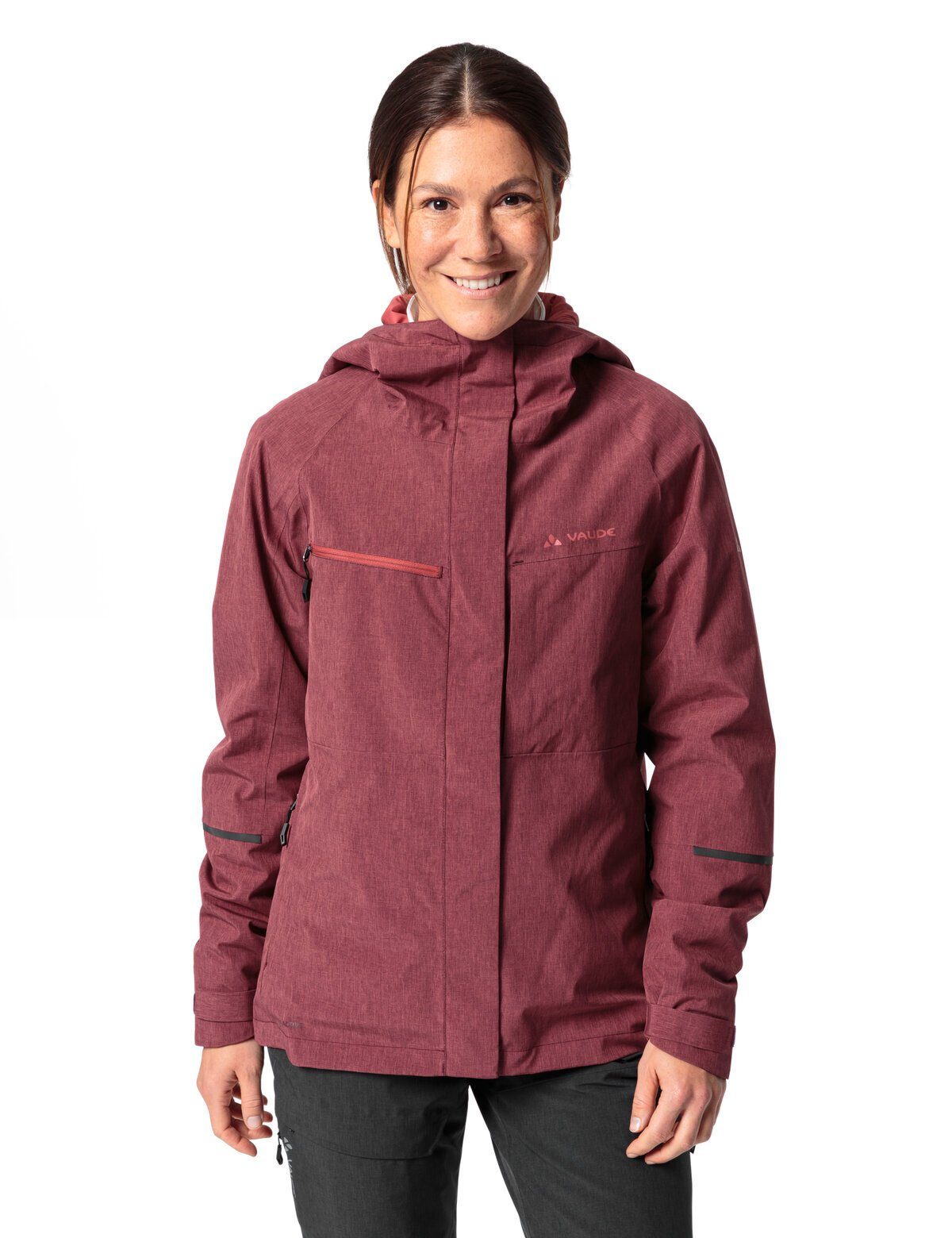 Outdoorjacke Klimaneutral Rain (1-St) kompensiert Jacket Yaras VAUDE Warm Women's uni cassis