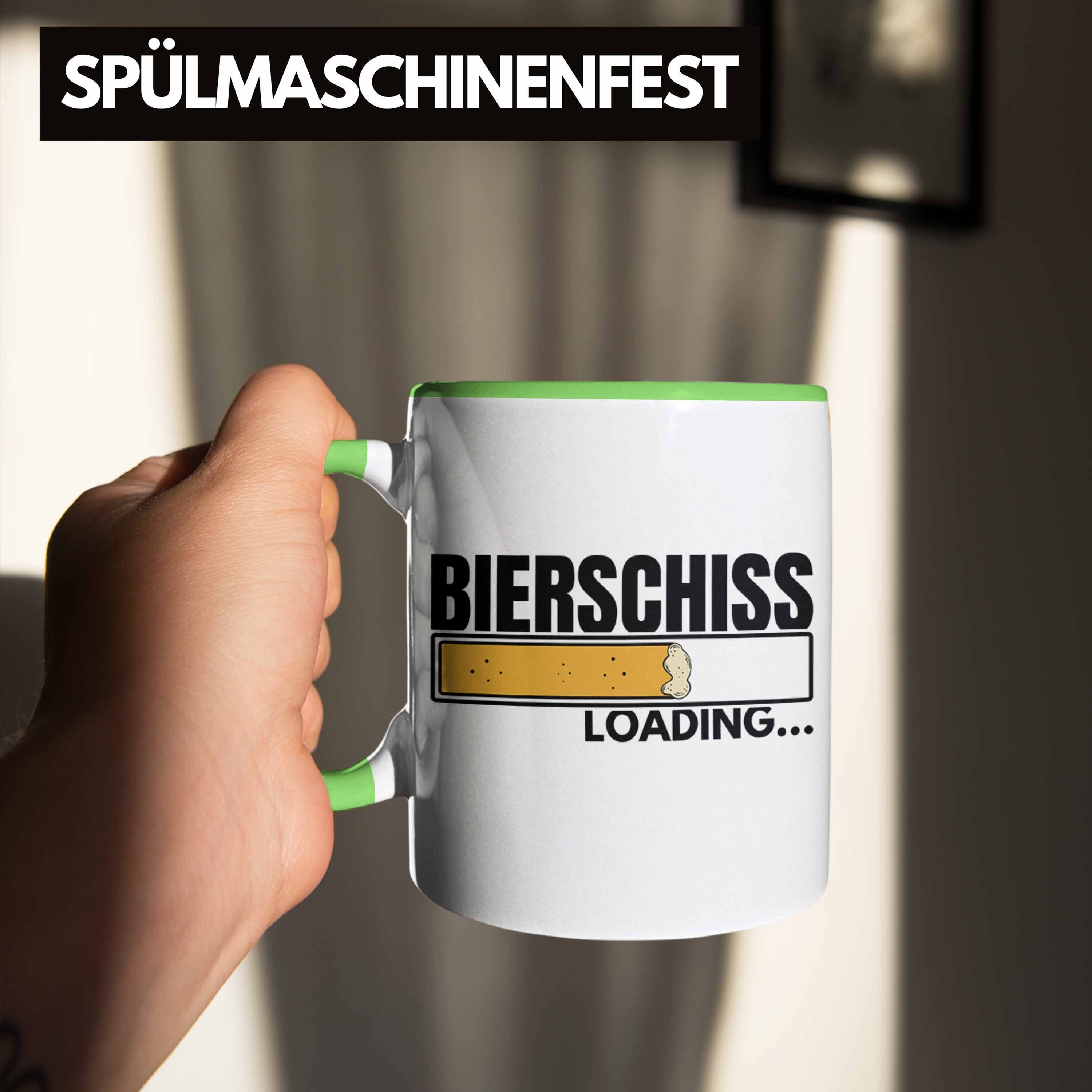 Trendation - Männer Loading Trendation Tasse Party Grün Tasse Spruch Lustiger Bierschiss Mann Geschenkidee