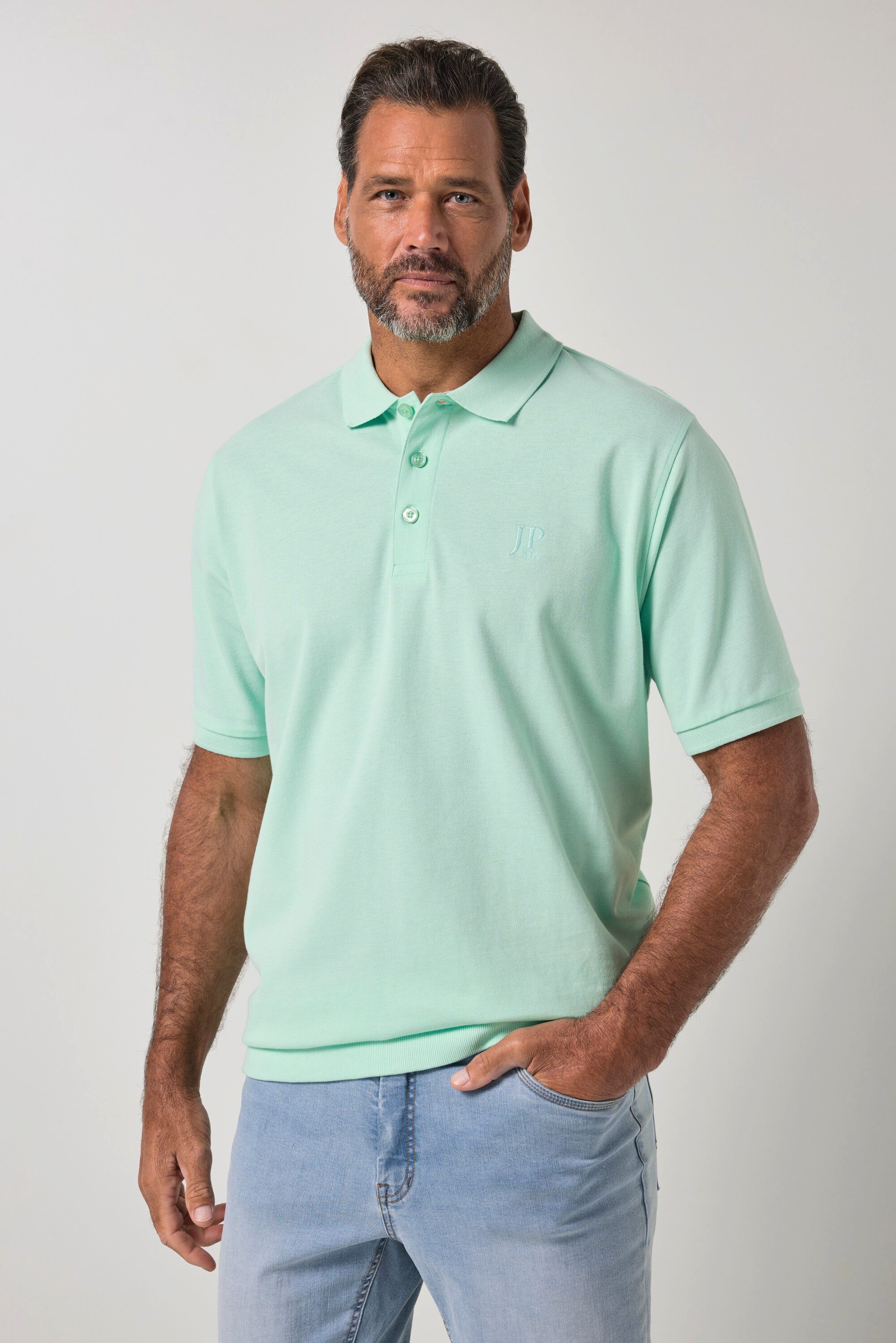 JP1880 Poloshirt Poloshirt Bauchfit Basic Halbarm Piqué