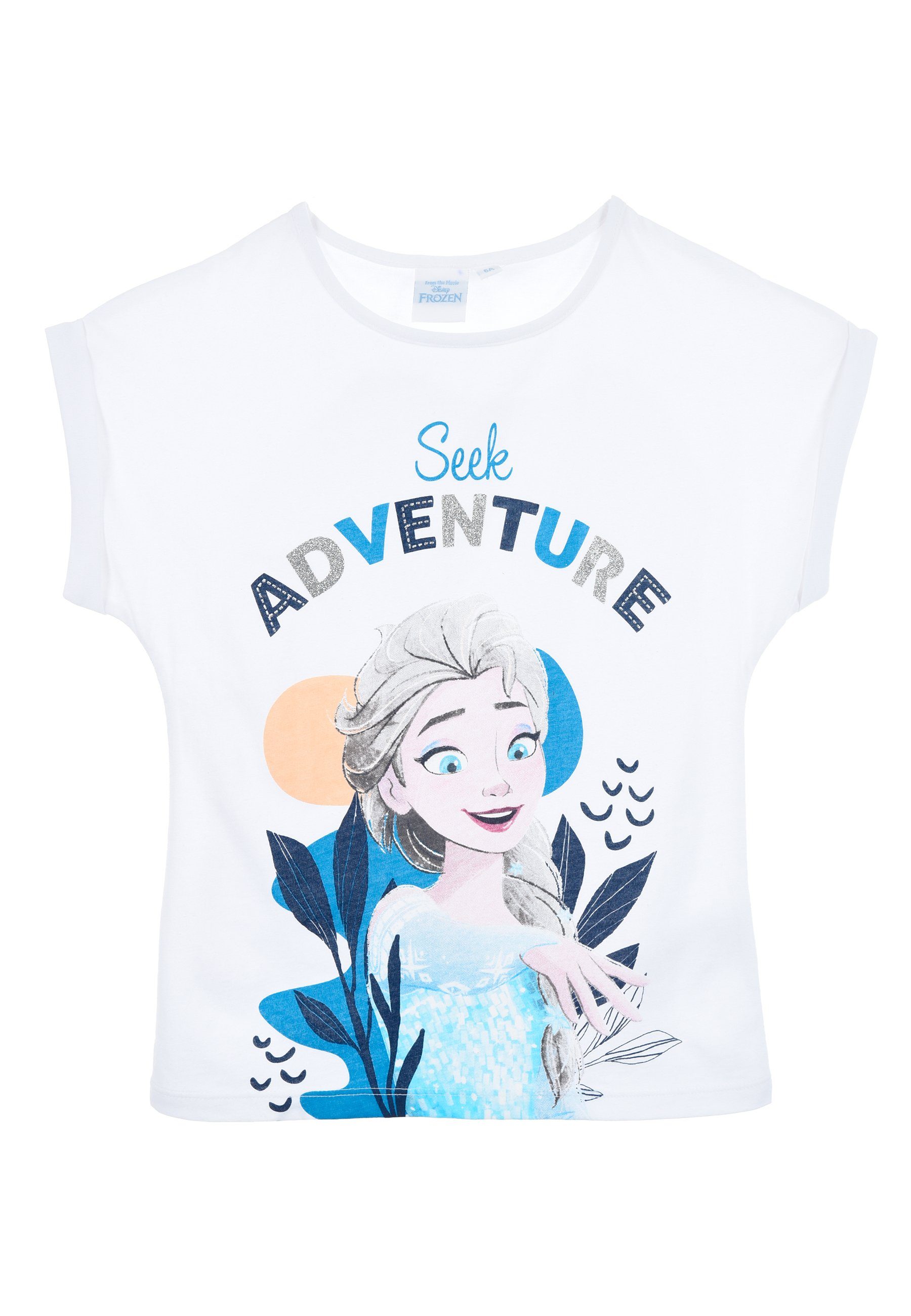 Disney Frozen T-Shirt Frozen - Die Eiskönigin T-Shirt Mädchen Sommer Shirt Weiß