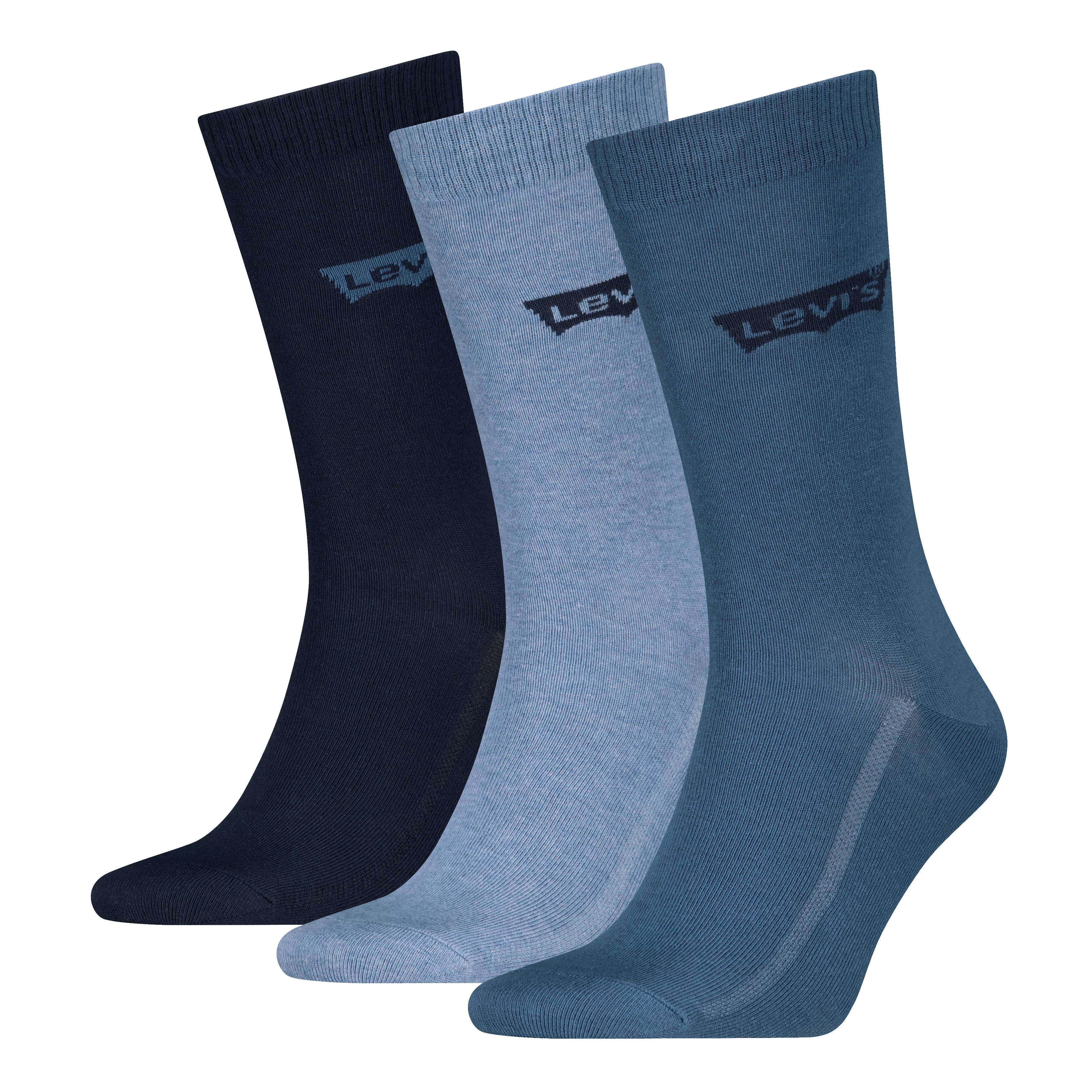 Levi's® Socken LEVIS REGULAR CUT BW LOGO RECYCL CO (Packung, 3-Paar, 2er Pack) mit breitem Logobund