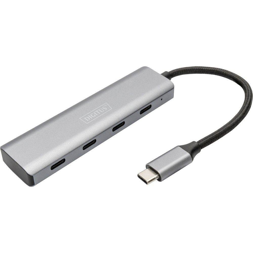 USB-Verteiler Digitus DA-70246 4 Port USB 3.1 Gen 1-Hub mit Aluminiumgehäuse Dunkelg