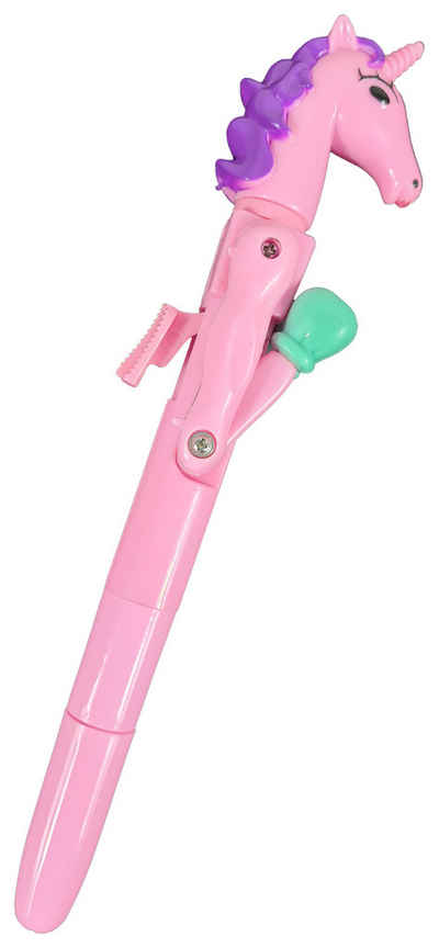 Einkaufszauber Kugelschreiber Kugelschreiber Einhorn Rosa - das Einhorn kann boxen, Das Einhorn kann boxen und leuchten