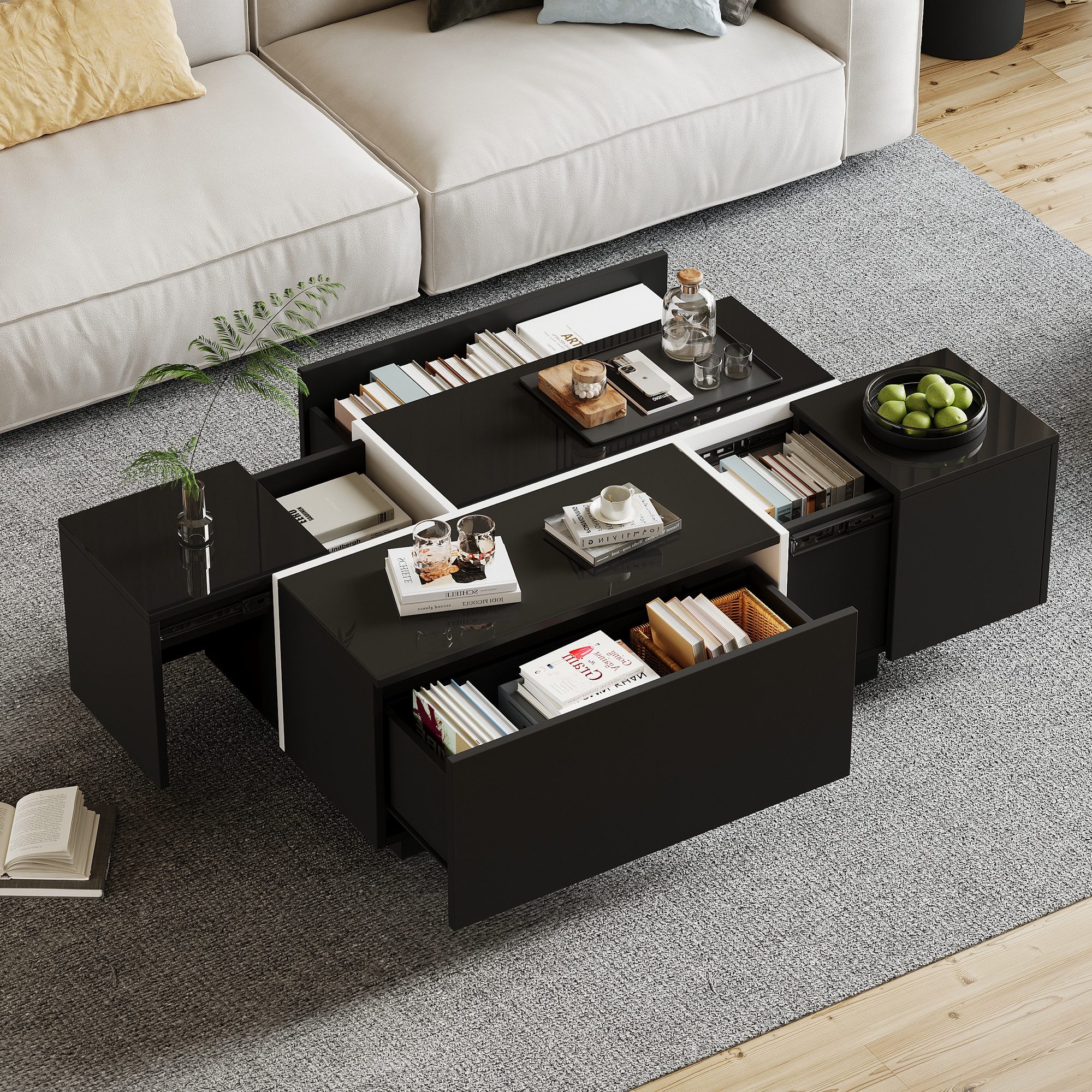 HAUSS SPOLE Couchtisch mit Hochglanzoptik, 4 günstig online kaufen