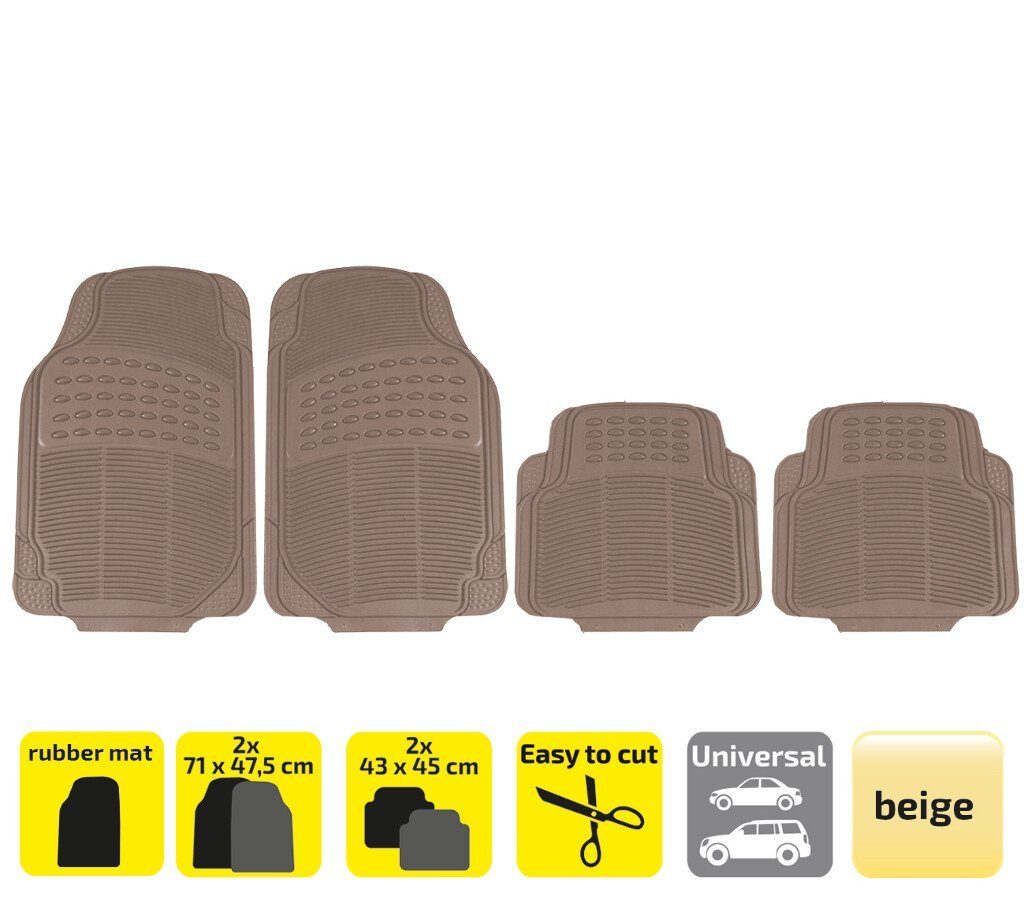 2x Auto-Fußmatten Set 4-teilig Gummimatten Teppich new Autoteppiche  Rücksitz