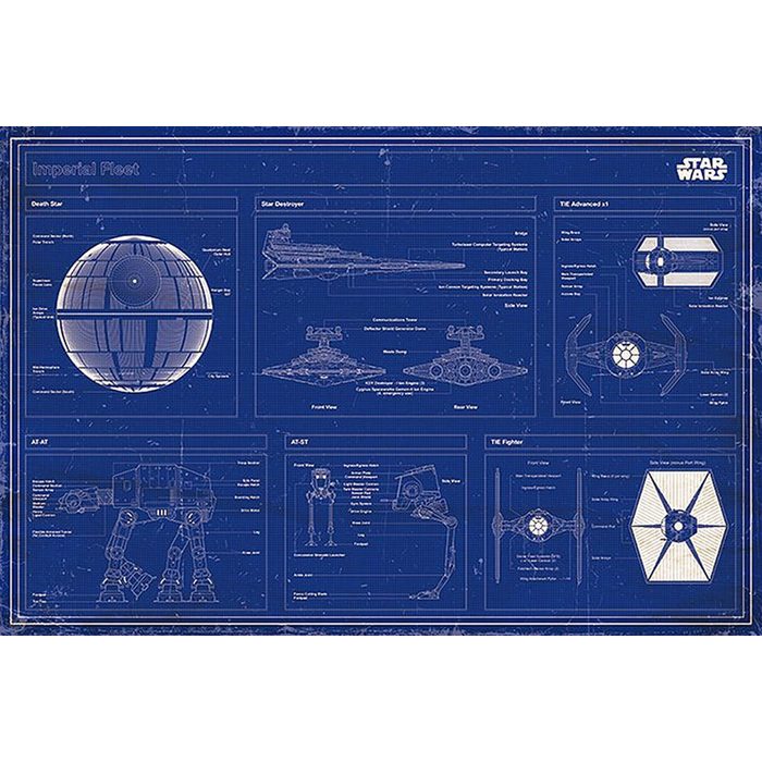PYRAMID Poster Star Wars Poster Imperial Fleet Blaupause 91 5 x 61 cm