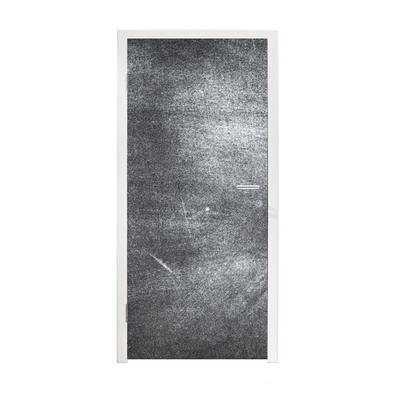 Muster Bügelbild - 75x205 Matt, Grau, - Tür, für MuchoWow (1 St), Türtapete Silber bedruckt, Türaufkleber, Fototapete cm -