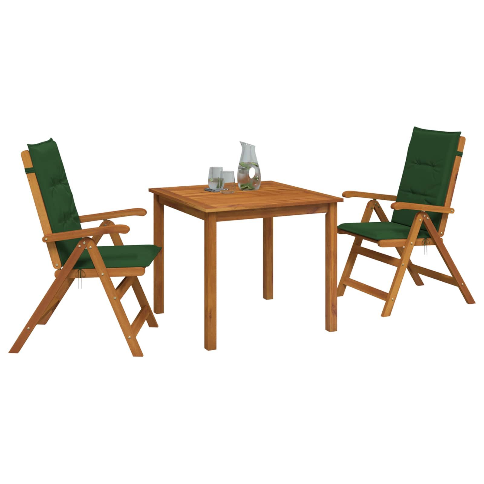 vidaXL Garten-Essgruppe 3-teilige Garten-Essgruppe Natur Massivholz