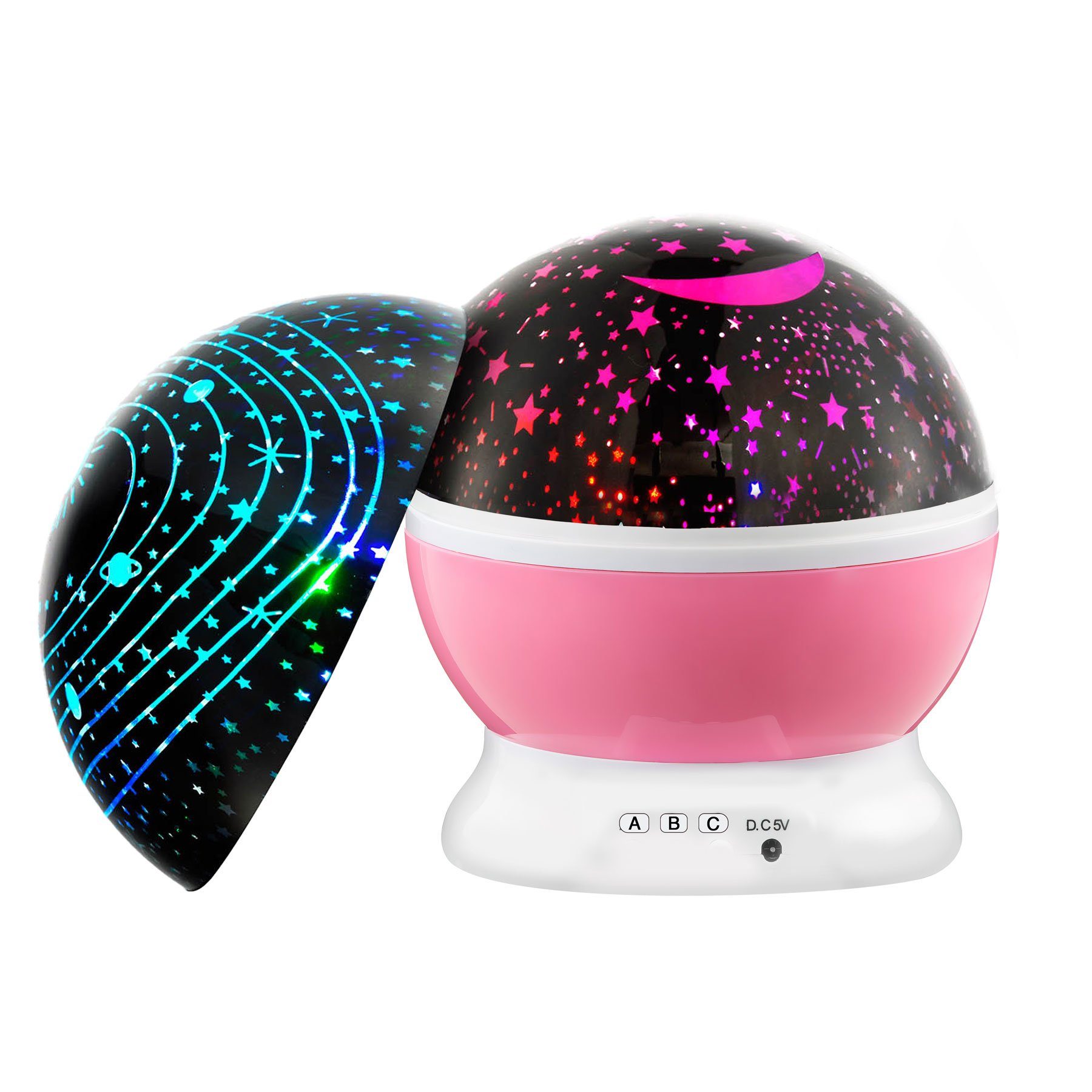 Einschlafhilfe LED Goods+Gadgets Pink Sternenlicht Projektor, Nachtlicht