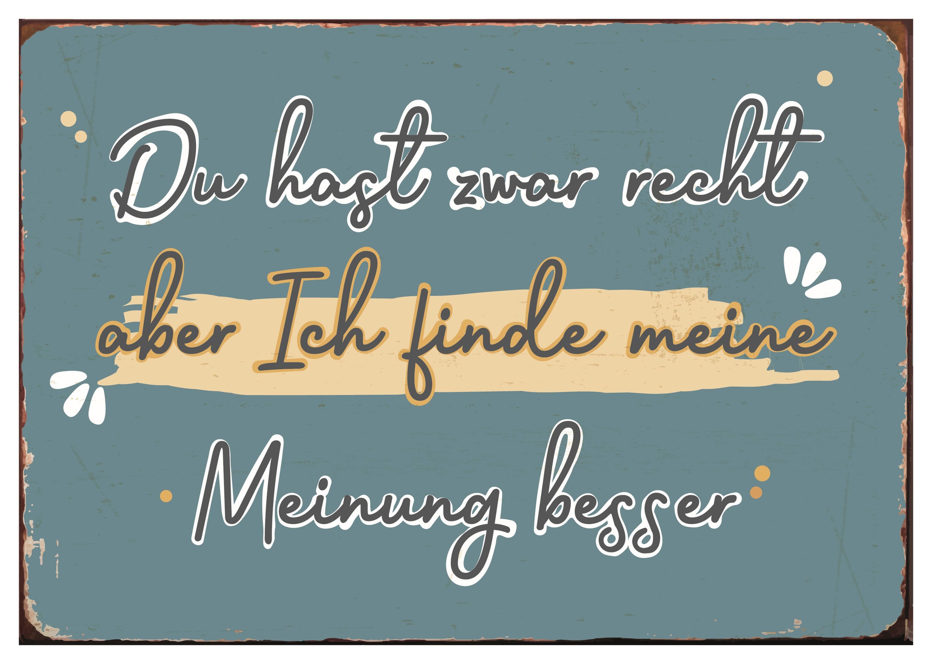 Metallschild Ib Laursen Blechschild "Du hast zwar recht ..." Wandschild