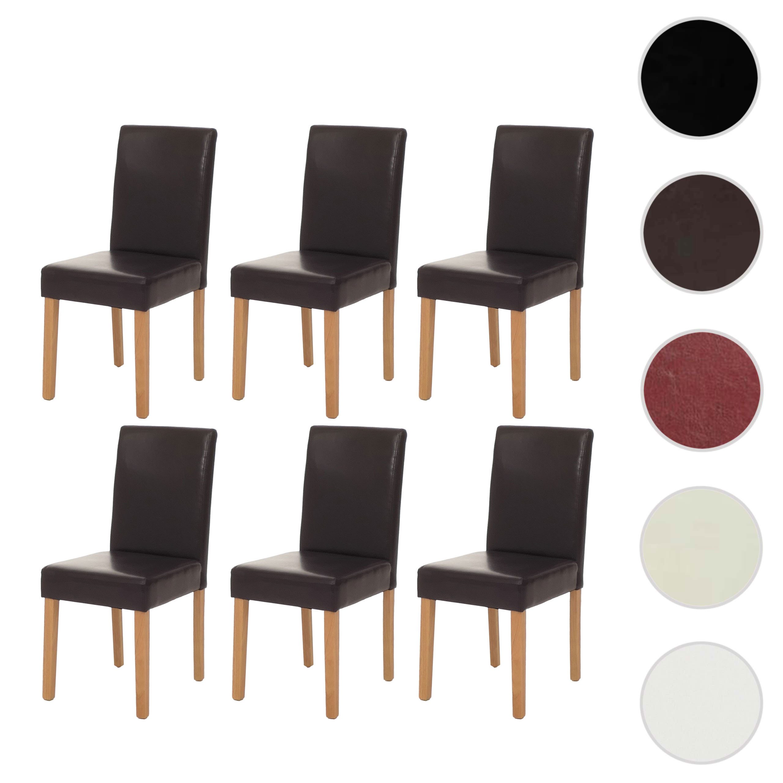 MCW Esszimmerstuhl Littau Kunstleder 6er-Set Kunstleder Weiß Dunkle Beine günstig online kaufen