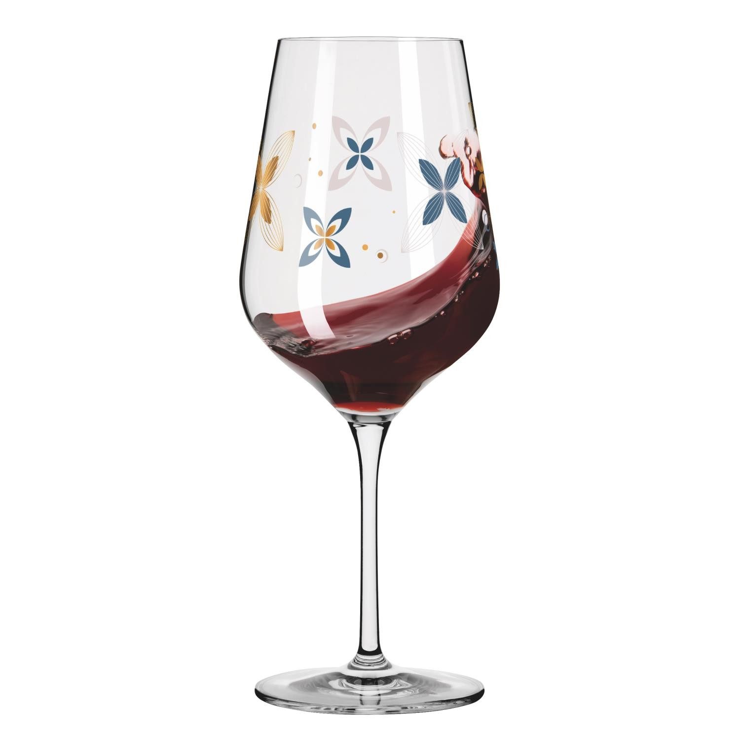 Ritzenhoff Weinglas HERZKRISTALL, Glas, Höhe: 24cm, Farbe: Mehrfarbig, Motiv: Blumen