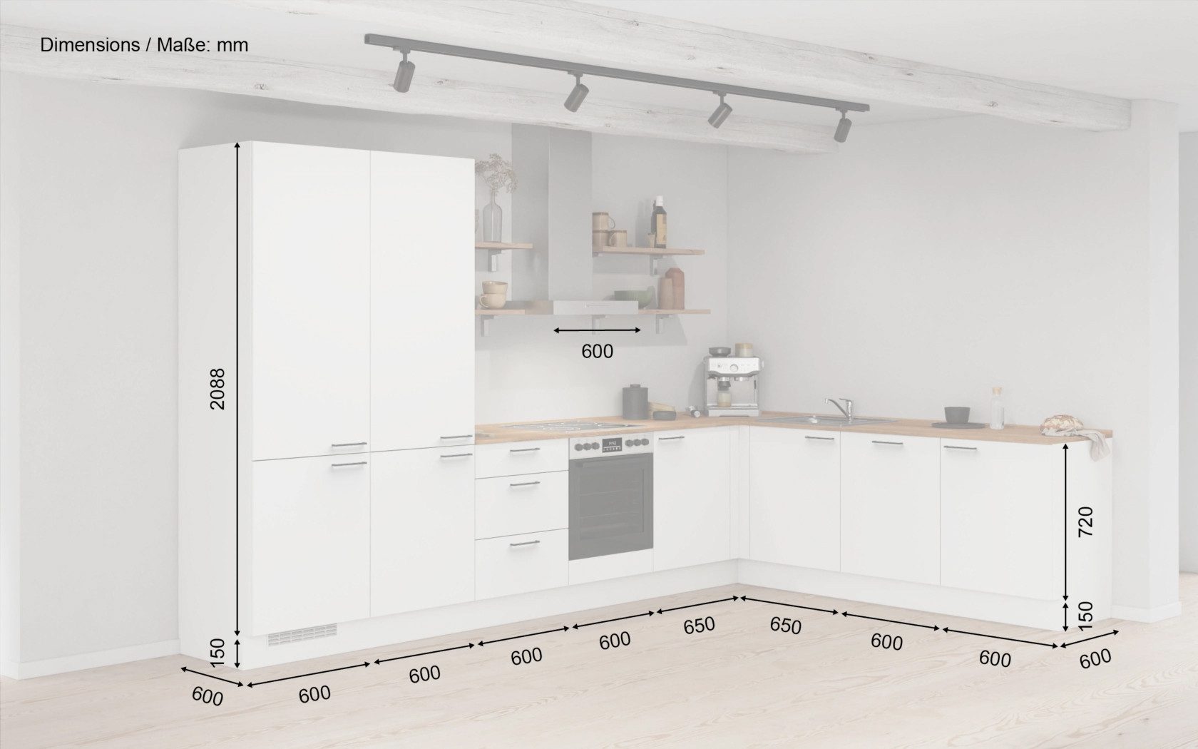 nobilia® Winkelküche Fjord, individuell anpassbar, gratis Küchenplanung mit Profis, (Breite 613.2 cm), vormontiert, wahlw. mit E-Geräten, inkl. Lieferung