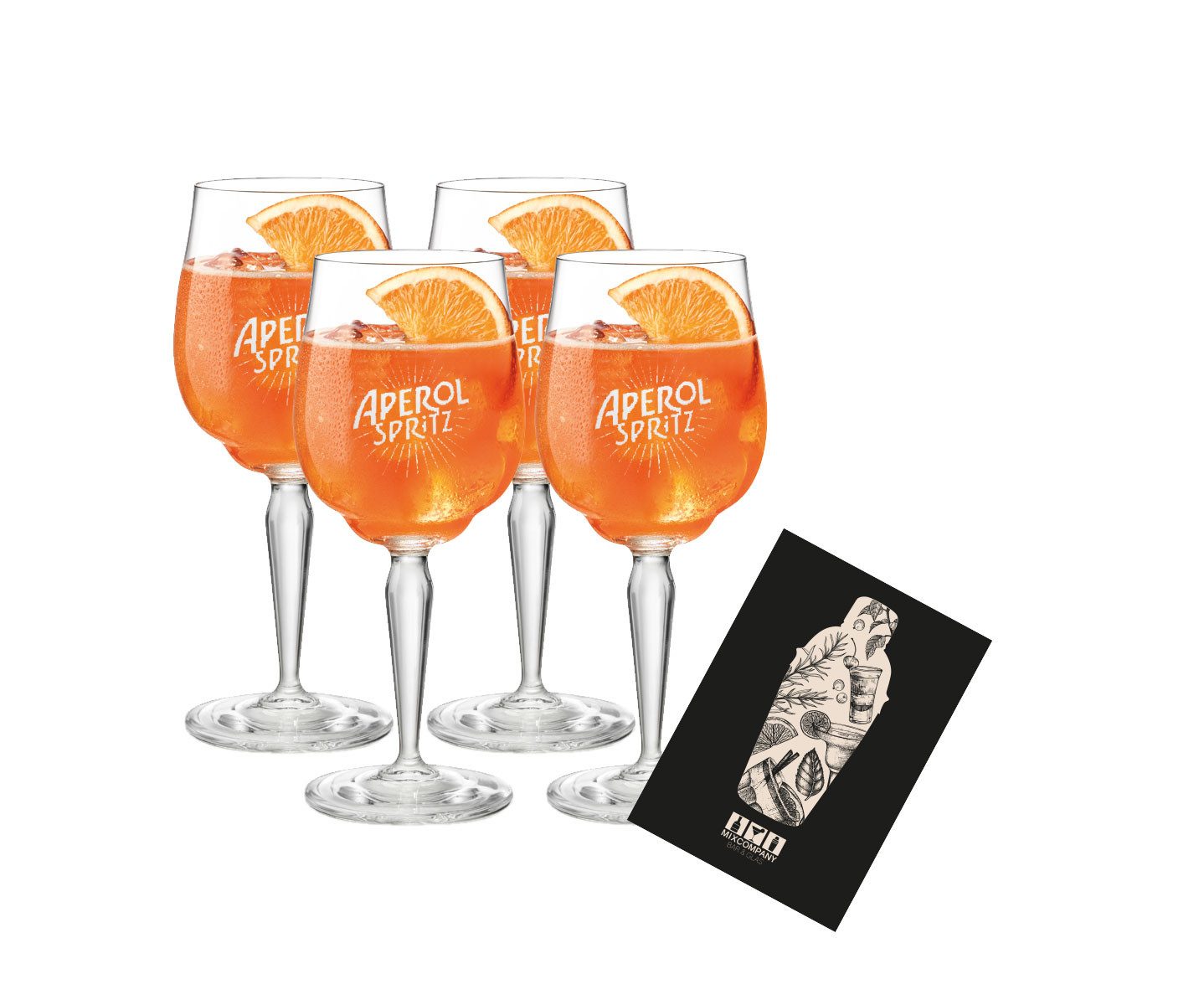 Ballon Gläser-Set Aperol Spritz Glas 4er Set Gläser neu - 4x Weingläser / Ballonglas