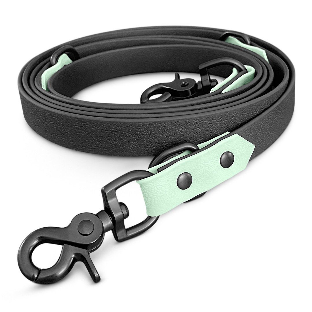 Hey Lana Hundeleine Führleine Outdoor SPORT – 3-fach verstellbar – Schwarz/Mint