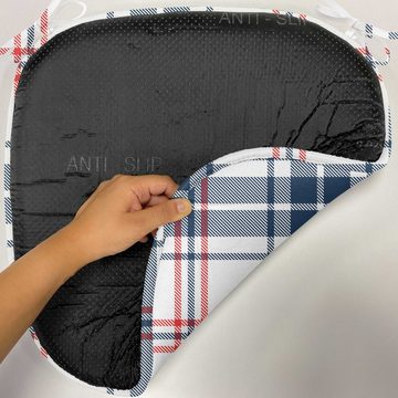 Abakuhaus Stuhlkissen Dekoratives wasserfestes Kissen mit Riemen für Küchensitze, Mode Englisch Tartan-Motiv