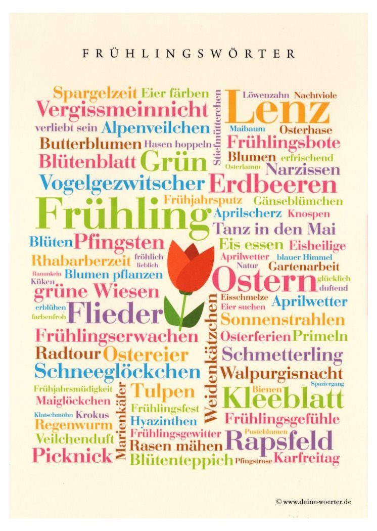Deine Wörter Postkarte "Frühlingswörter"