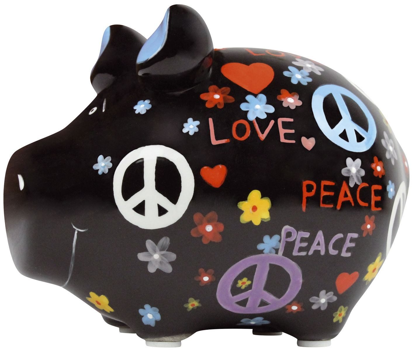 KCG Spardose KCG 101519 Spardose Schwein "Love and Peace" - Keramik, klein