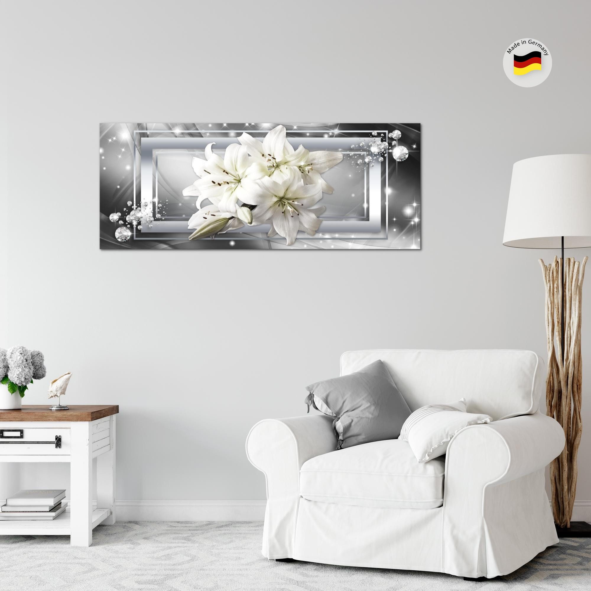 Runa Art Wandbild Wandbild Blumen Bilder XXL Wohnzimmer Schlafzimmer 100 x 40 cm, (1 St) – Bild 5 von 5