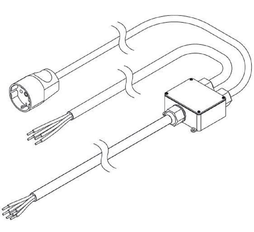 Victory Küchenanschlussbox Verteiler für Küchen-Einbaugeräte Kabellängen 2m Elektroherd-Zuleitung