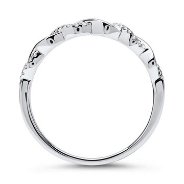 Brilladia Diamantring Eleganter 750er Twisted Ring mit 26 Diamanten 0,11 ct.