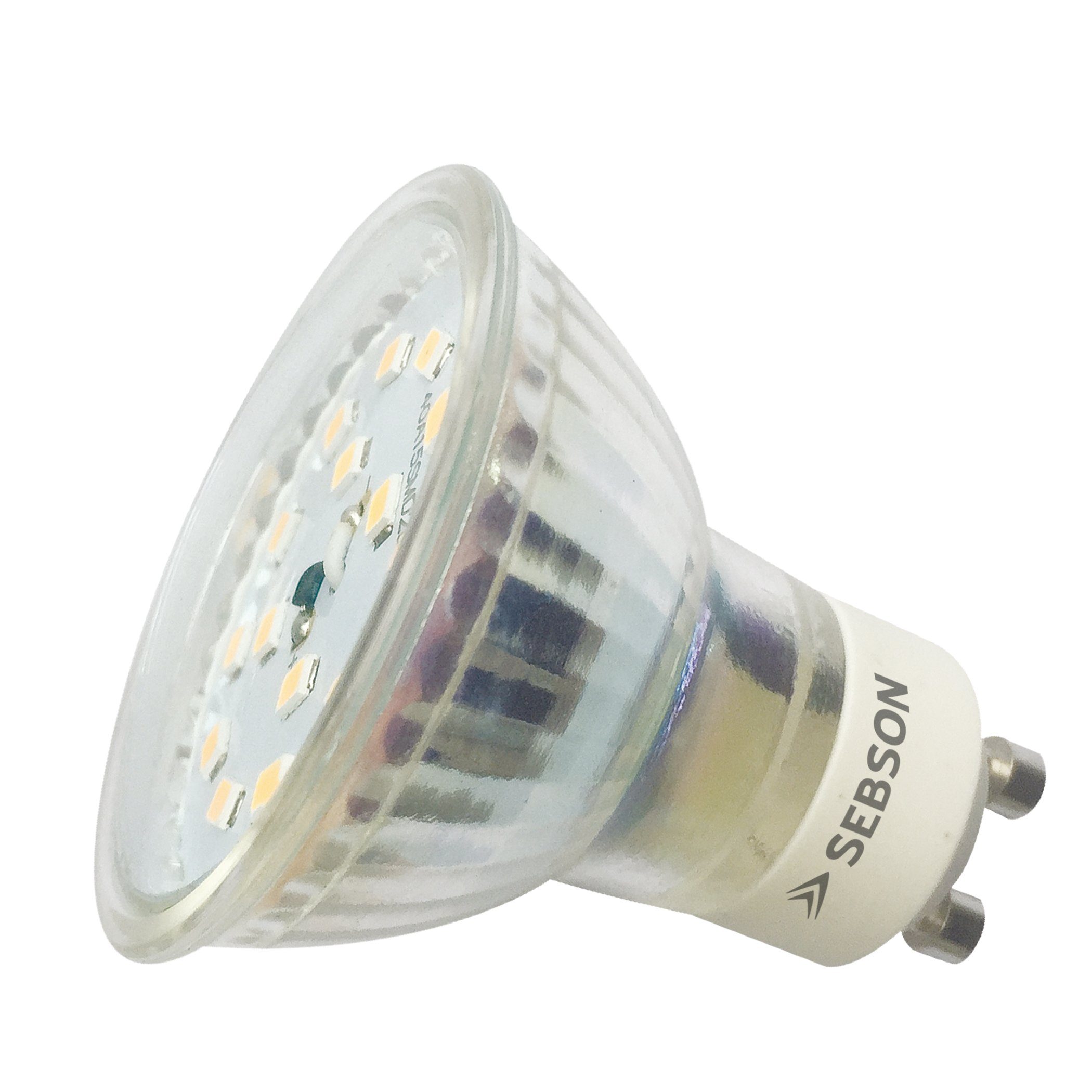 SEBSON »Ra 95 Serie + flimmerfrei, GU10 LED Lampe 5W dimmbar warmweiß  350lm, 3000K, 230V LED Leuchtmittel« LED-Leuchtmittel