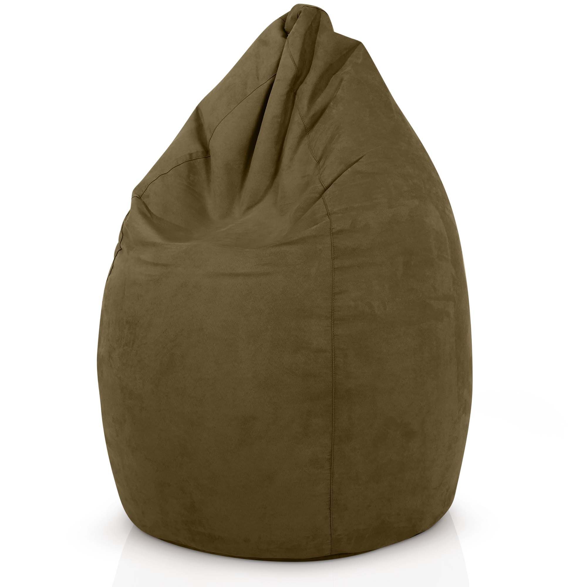 Green Bean Sitzsack Drop (Sitzsack mit Rückenlehne 60x60x90cm - Indoor Sitzkissen 220L Füllung, Kuschelig Waschbar), Bean Bag Bodenkissen Lounge Chair Sitzhocker Kindersitzsack beige