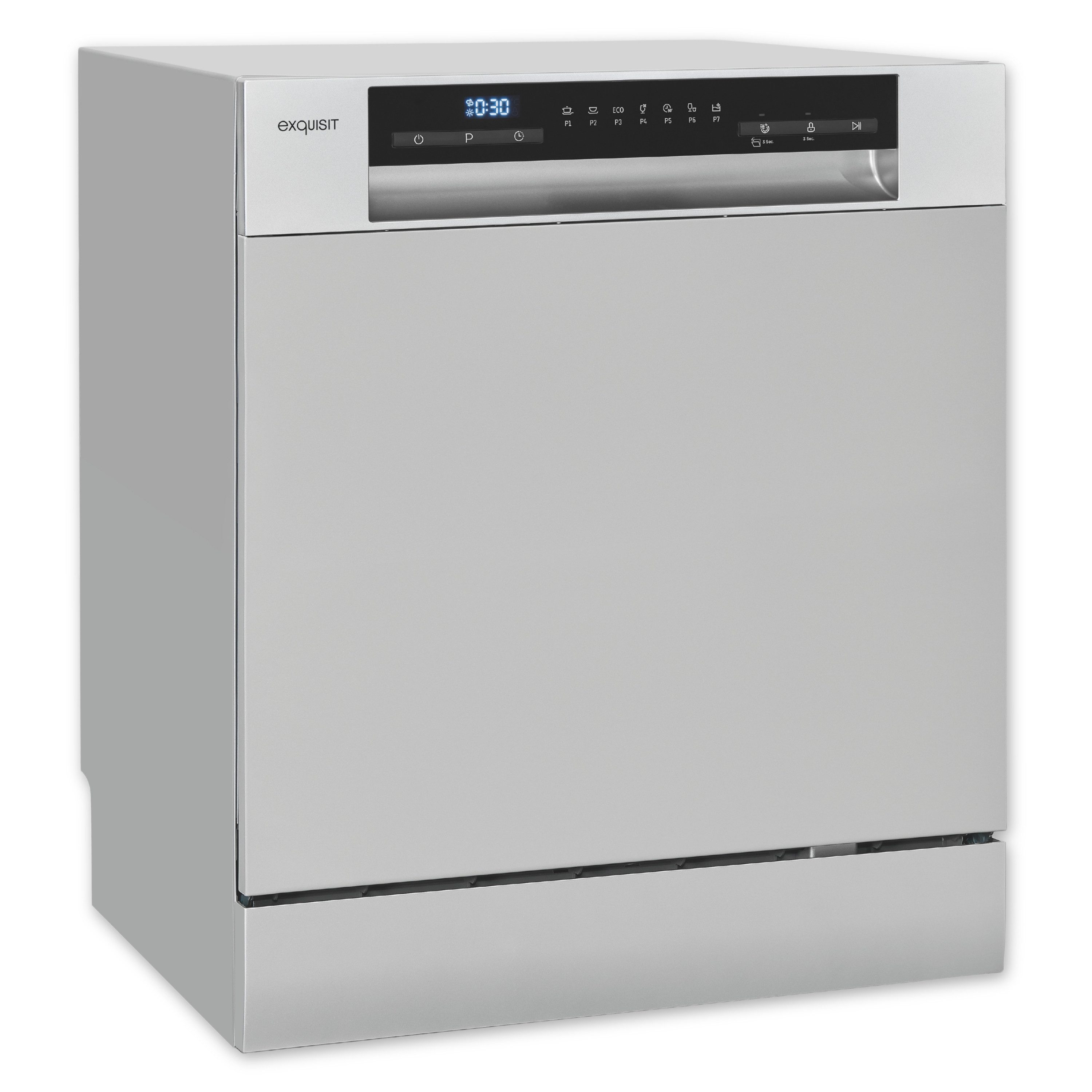 exquisit Tischgeschirrspüler GSP5508-030D, 8 l, 8 Maßgedecke, 8 Maßgedecke, 8 Liter, Auto-Door-Open, Startzeitvorwahl, Kompakt