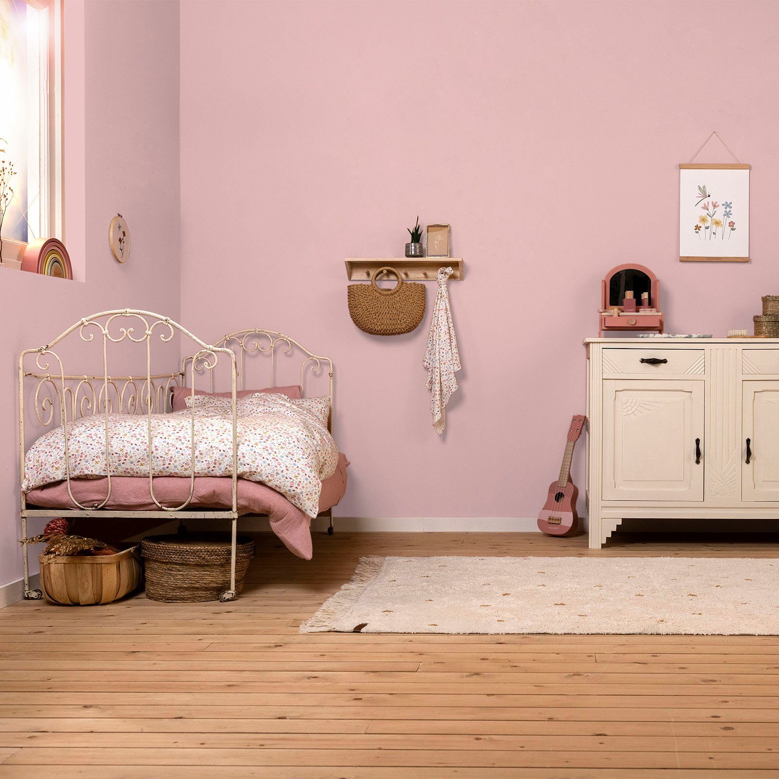 Kinderzimmer extra Faded und Wandfarbe DUTCH waschbeständig, geeignet matt, Rosa hochdeckend für LITTLE Wallpaint,