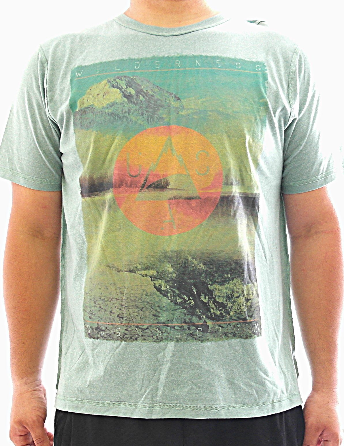 YESET T-Shirt Herren T-Shirt Kurzarm bedruckt Top Easy-1973 Grün